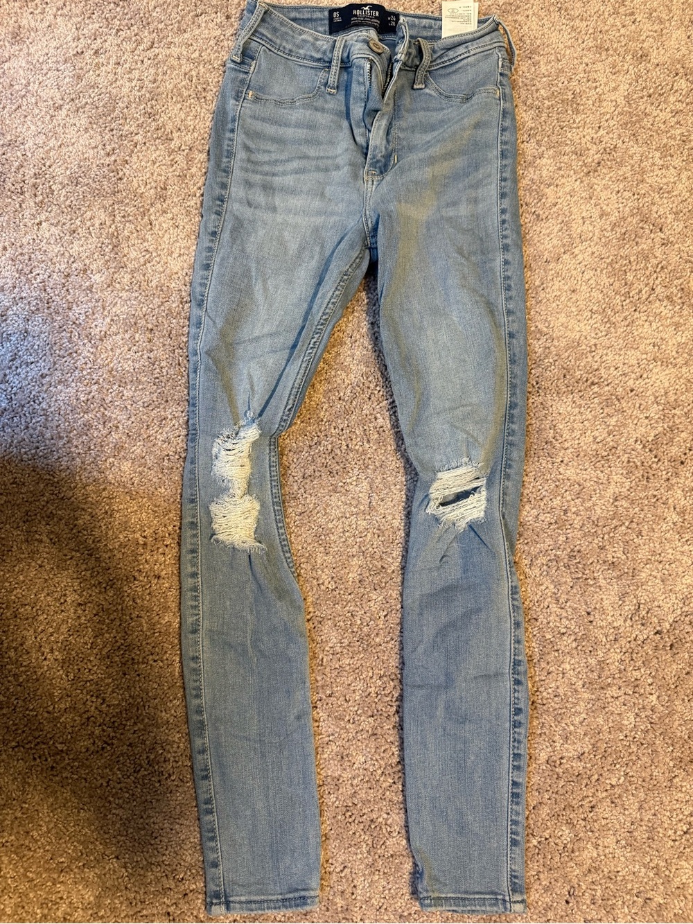 Abercrombie & Fitch Light Blue Distressed Skinny Jeans